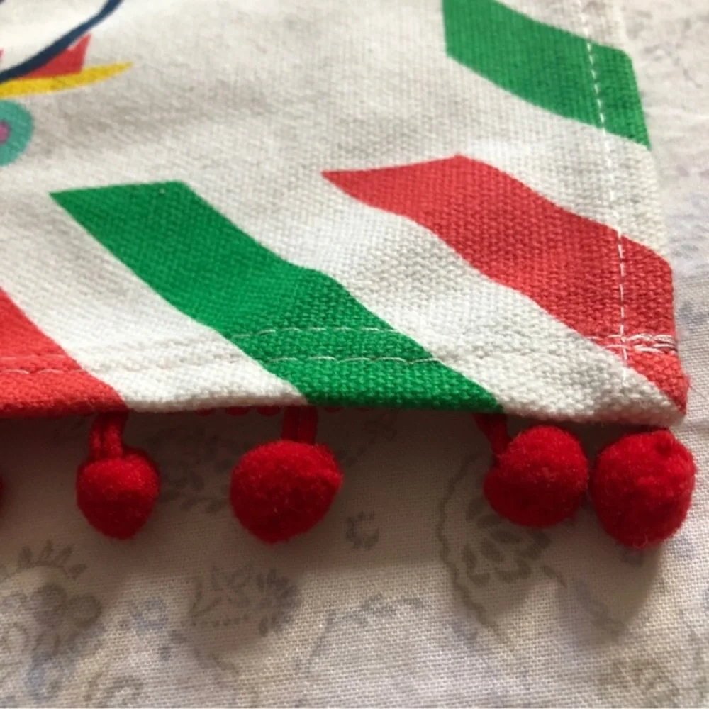 Christmas Holiday Penguins Snowflakes Canvas table‎ runners set of 2